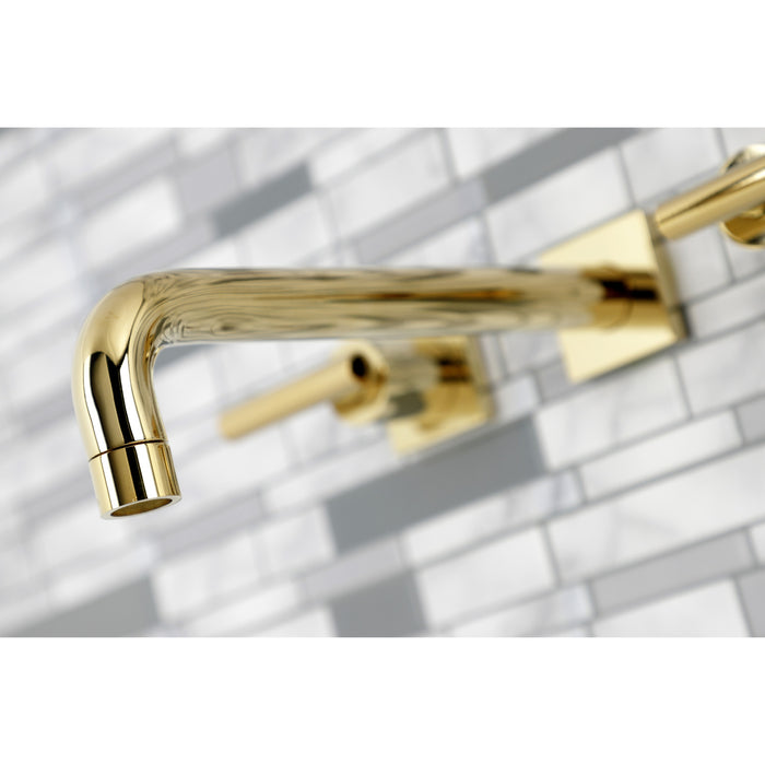 Kingston Sona KS6022CML - Manhattan Two-Handle 3-Hole Wall Mount Tub Faucet, Polished Brass
