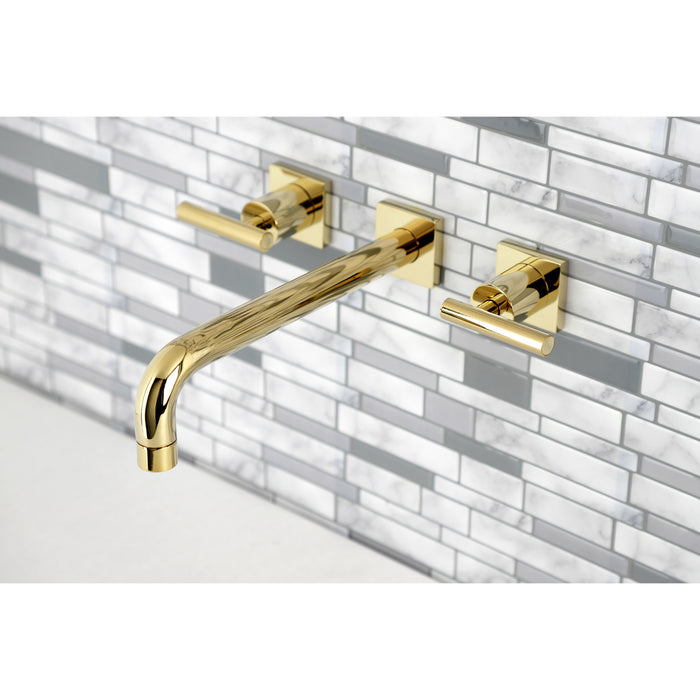 Kingston Sona KS6022CML - Manhattan Two-Handle 3-Hole Wall Mount Tub Faucet, Polished Brass