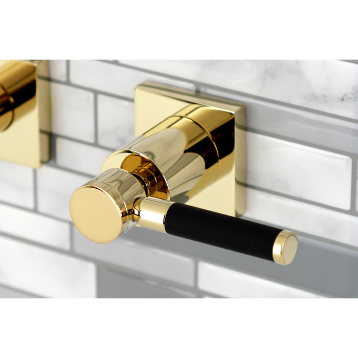 Kingston Sona KS6022DKL - Kaiser Two-Handle 3-Hole Wall Mount Tub Faucet, Polished Brass