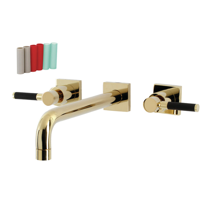 Kingston Sona KS6022DKL - Kaiser Two-Handle 3-Hole Wall Mount Tub Faucet, Polished Brass