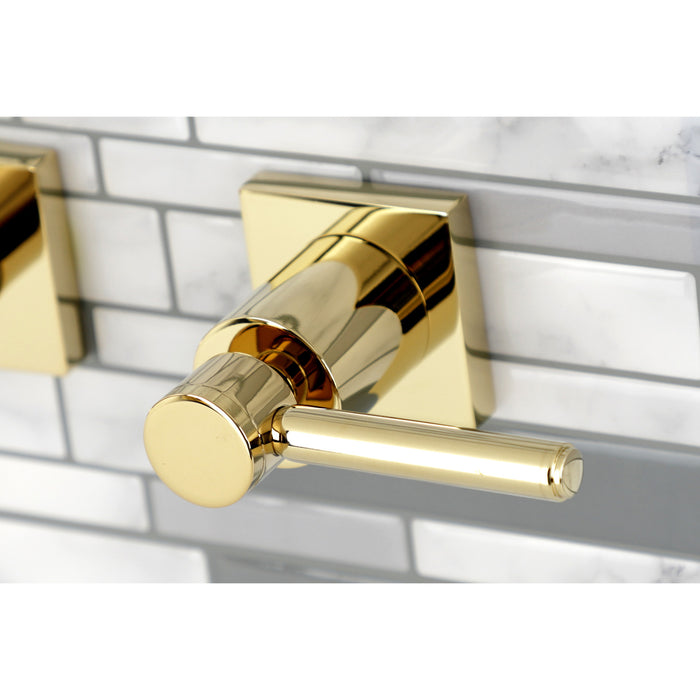 Kingston Sona KS6022DL - Concord Two-Handle 3-Hole Wall Mount Tub Faucet, Polished Brass