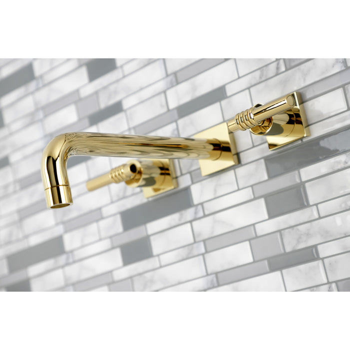 Kingston Sona KS6022ML - Milano Two-Handle 3-Hole Wall Mount Tub Faucet, Polished Brass