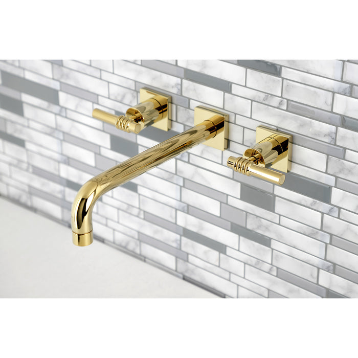 Kingston Sona KS6022ML - Milano Two-Handle 3-Hole Wall Mount Tub Faucet, Polished Brass