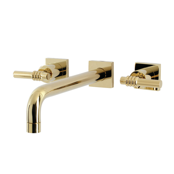 Kingston Sona KS6022ML - Milano Two-Handle 3-Hole Wall Mount Tub Faucet, Polished Brass
