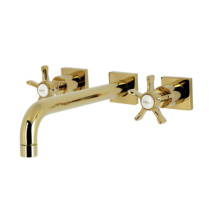 Kingston Sona KS6022NX - Hamilton Two-Handle 3-Hole Wall Mount Tub Faucet, Polished Brass