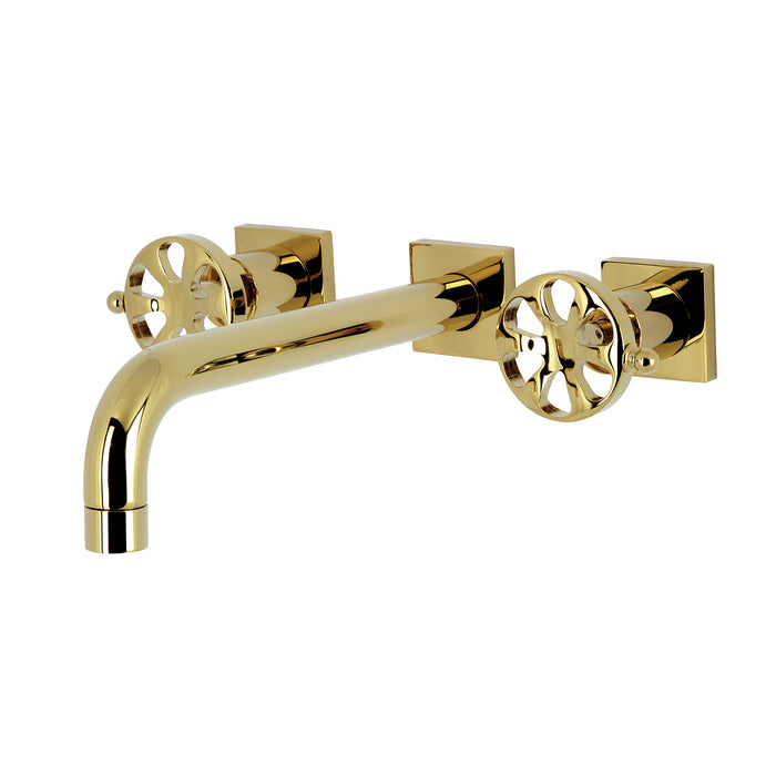 Kingston Sona KS6022RX - Belknap Two-Handle 3-Hole Wall Mount Roman Tub Faucet, Polished Brass