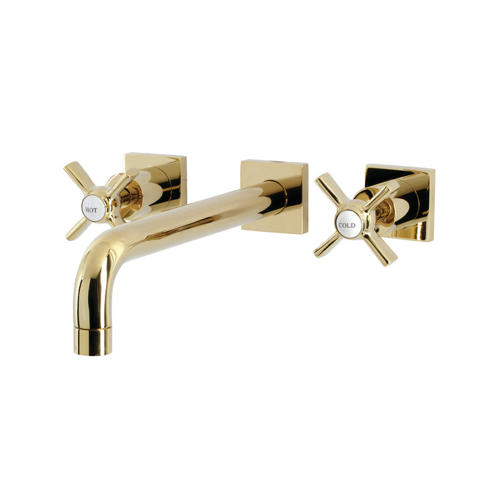 Kingston Tulare KS6022ZX - Millennium Two-Handle 3-Hole Wall Mount Tub Faucet, Polished Brass