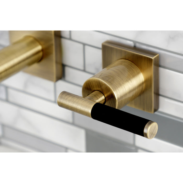 Kingston Sona KS6023CKL - Kaiser Two-Handle 3-Hole Wall Mount Tub Faucet, Antique Brass