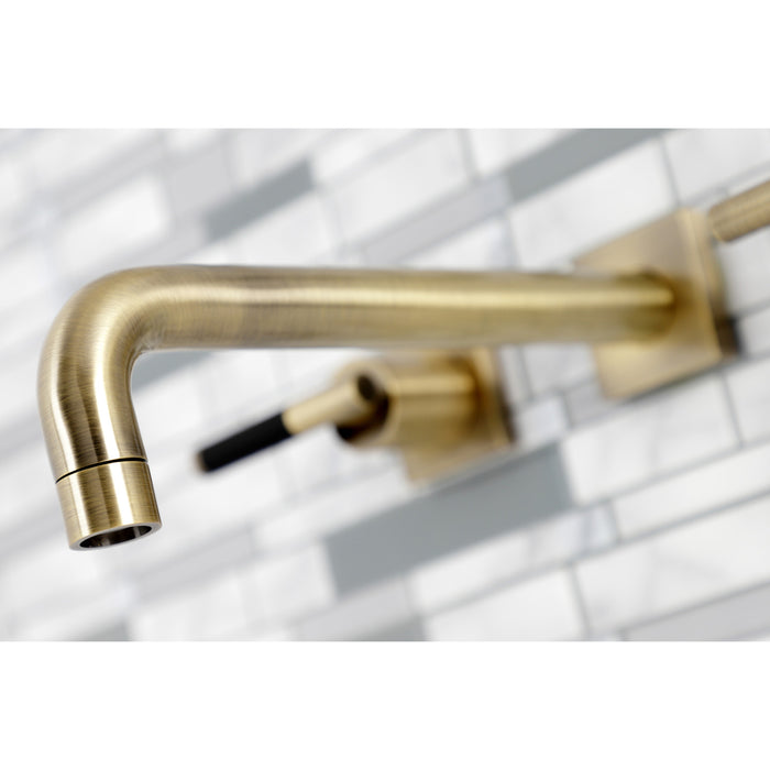 Kingston Sona KS6023CKL - Kaiser Two-Handle 3-Hole Wall Mount Tub Faucet, Antique Brass