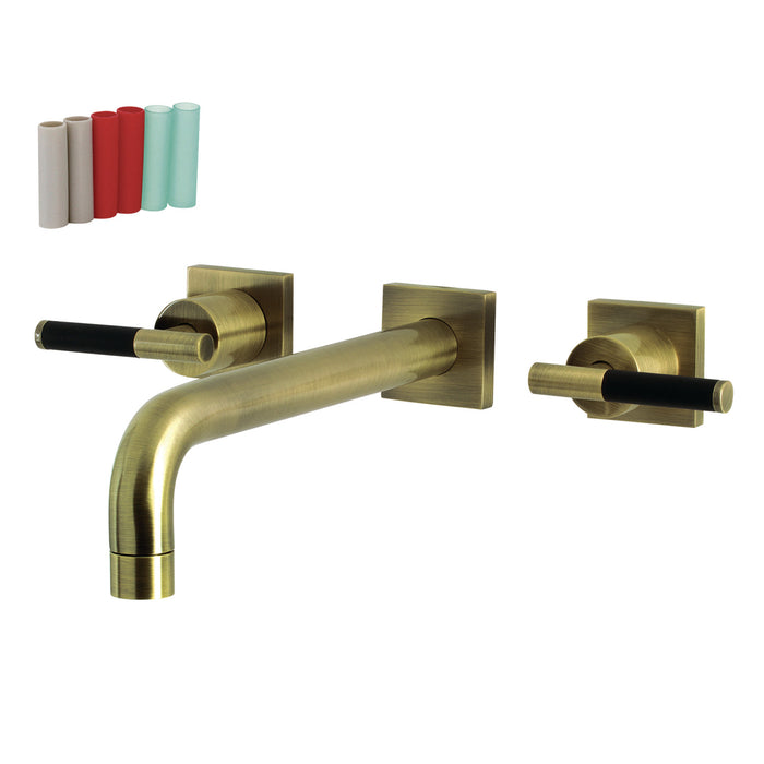 Kingston Sona KS6023CKL - Kaiser Two-Handle 3-Hole Wall Mount Tub Faucet, Antique Brass