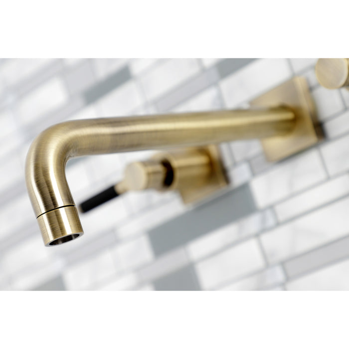 Kingston Sona KS6023DKL - Kaiser Two-Handle 3-Hole Wall Mount Tub Faucet, Antique Brass