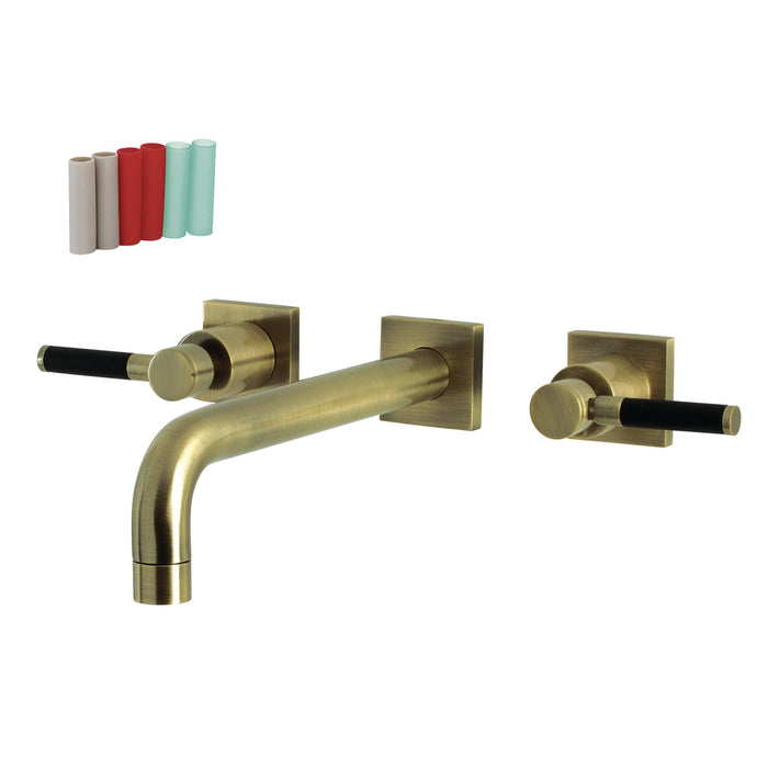 Kingston Sona KS6023DKL - Kaiser Two-Handle 3-Hole Wall Mount Tub Faucet, Antique Brass