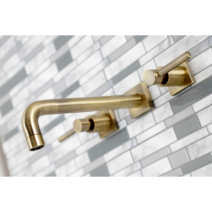 Kingston Sona KS6023DL - Concord Two-Handle 3-Hole Wall Mount Tub Faucet, Antique Brass