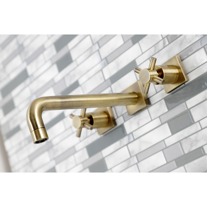 Kingston Sona KS6023DX - Concord Two-Handle 3-Hole Wall Mount Tub Faucet, Antique Brass