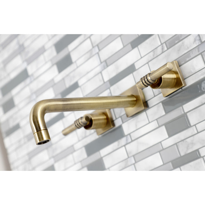 Kingston Sona KS6023ML - Milano Two-Handle 3-Hole Wall Mount Tub Faucet, Antique Brass