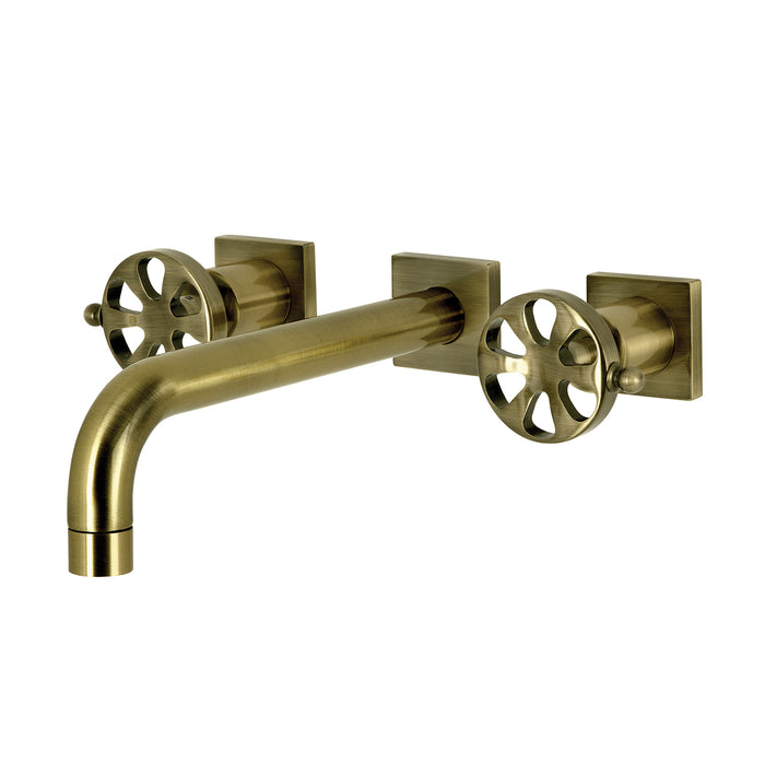 Kingston Sona KS6023RX - Belknap Two-Handle 3-Hole Wall Mount Tub Faucet, Antique Brass