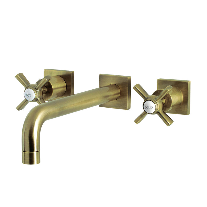 Kingston Tulare KS6023ZX - Millennium Two-Handle 3-Hole Wall Mount Tub Faucet, Antique Brass