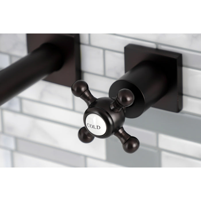 Kingston Tulare KS6025BX - Metropolitan Two-Handle 3-Hole Wall Mount Tub Faucet, Oil Rubbed Bronze