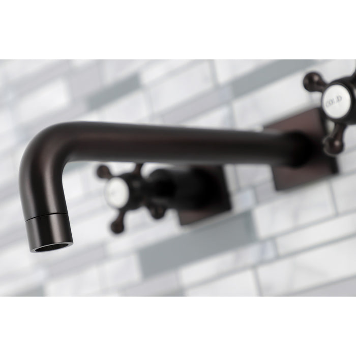 Kingston Tulare KS6025BX - Metropolitan Two-Handle 3-Hole Wall Mount Tub Faucet, Oil Rubbed Bronze