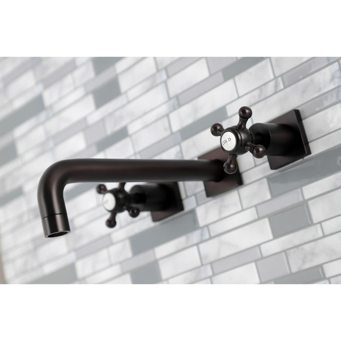 Kingston Tulare KS6025BX - Metropolitan Two-Handle 3-Hole Wall Mount Tub Faucet, Oil Rubbed Bronze