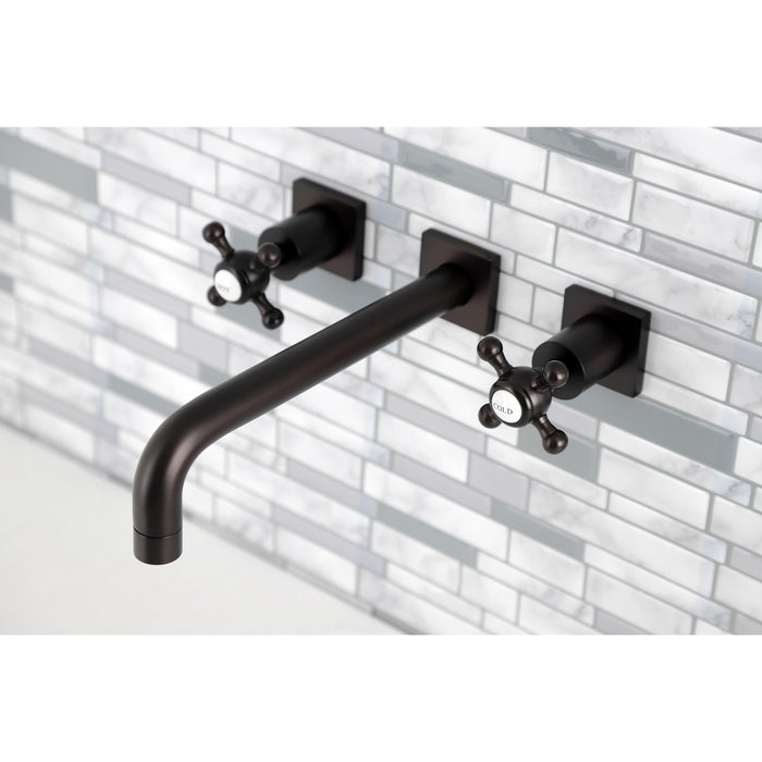 Kingston Tulare KS6025BX - Metropolitan Two-Handle 3-Hole Wall Mount Tub Faucet, Oil Rubbed Bronze