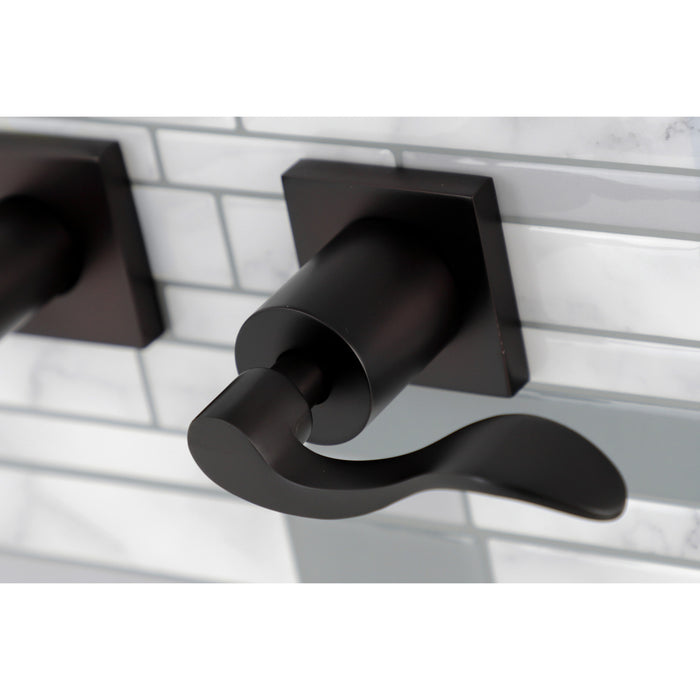Kingston Tulare KS6025DFL - NuWave Two-Handle 3-Hole Wall Mount Tub Faucet, Oil Rubbed Bronze