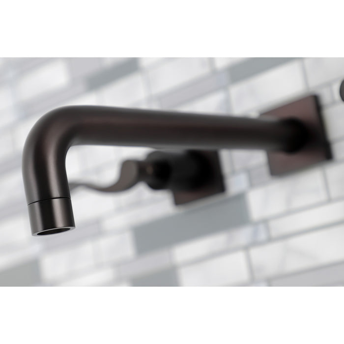 Kingston Tulare KS6025DFL - NuWave Two-Handle 3-Hole Wall Mount Tub Faucet, Oil Rubbed Bronze