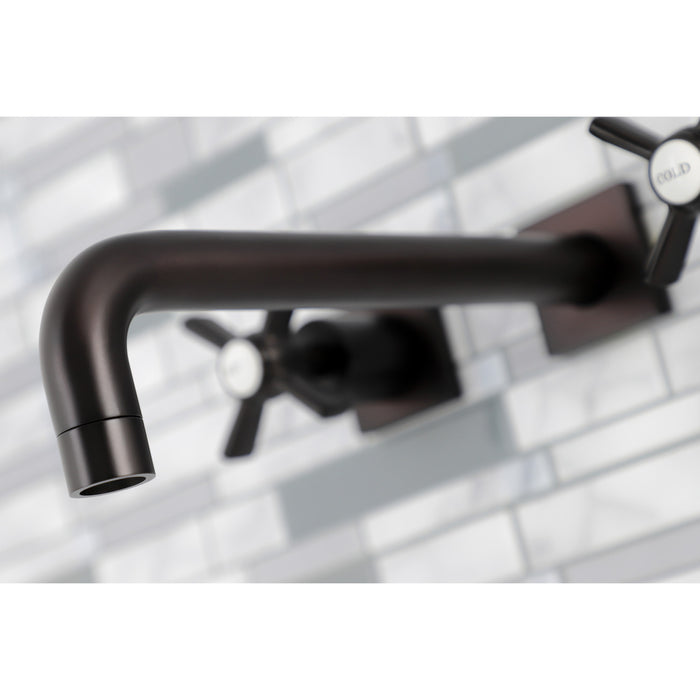 Kingston Tulare KS6025ZX - Millennium Two-Handle 3-Hole Wall Mount Tub Faucet, Oil Rubbed Bronze
