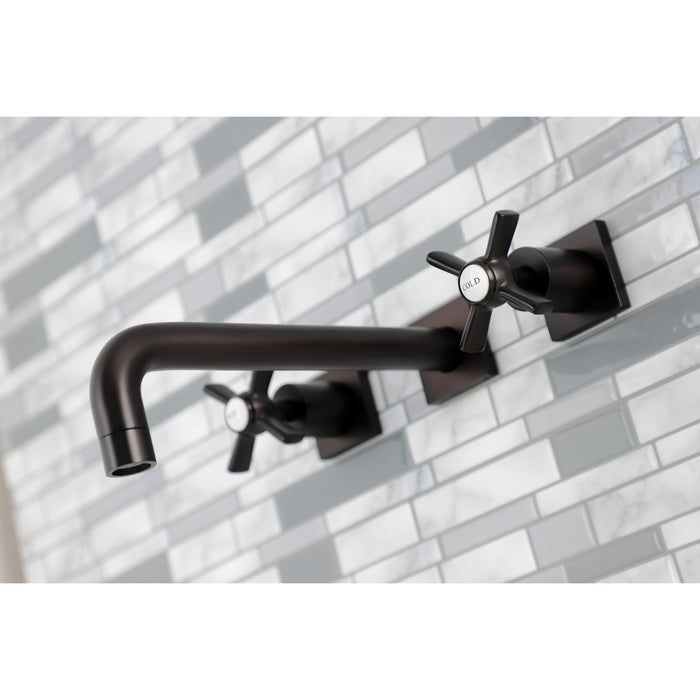 Kingston Tulare KS6025ZX - Millennium Two-Handle 3-Hole Wall Mount Tub Faucet, Oil Rubbed Bronze