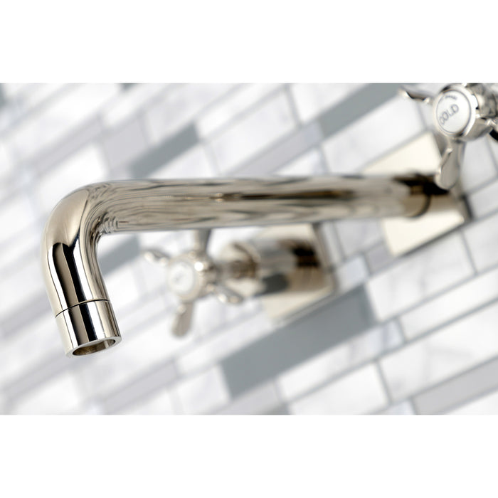 Kingston Tulare KS6026BEX - Essex Two-Handle 3-Hole Wall Mount Tub Faucet, Polished Nickel