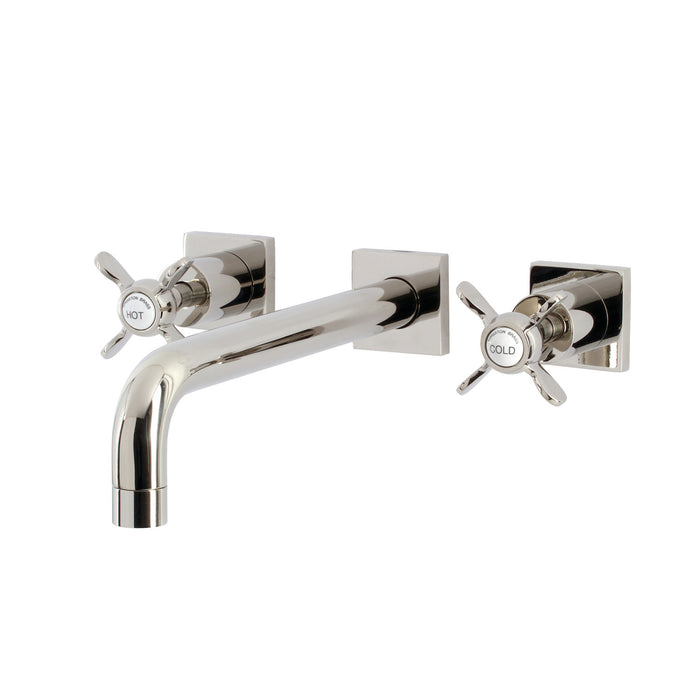 Kingston Tulare KS6026BEX - Essex Two-Handle 3-Hole Wall Mount Tub Faucet, Polished Nickel