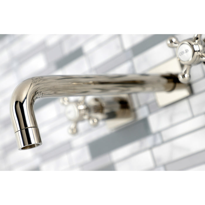 Kingston Tulare KS6026BX - Metropolitan Two-Handle 3-Hole Wall Mount Tub Faucet, Polished Nickel