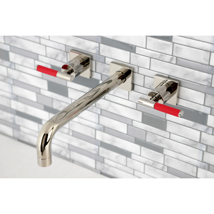 Kingston Sona KS6026CKL - Kaiser Two-Handle 3-Hole Wall Mount Tub Faucet, Polished Nickel