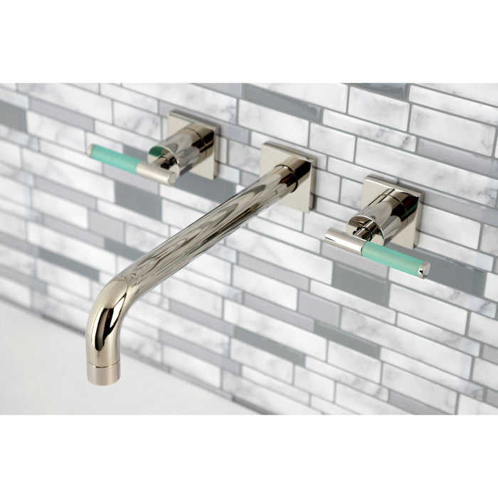 Kingston Sona KS6026CKL - Kaiser Two-Handle 3-Hole Wall Mount Tub Faucet, Polished Nickel