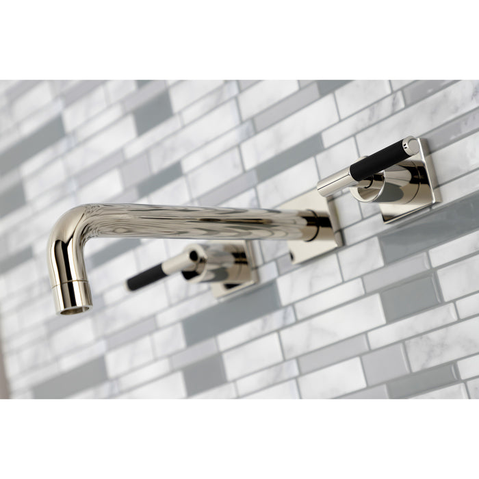 Kingston Sona KS6026CKL - Kaiser Two-Handle 3-Hole Wall Mount Tub Faucet, Polished Nickel