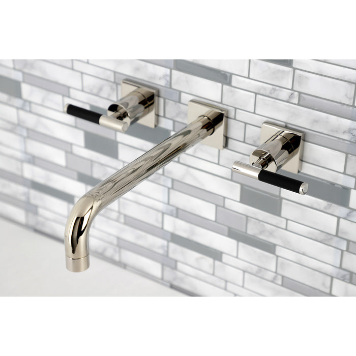 Kingston Sona KS6026CKL - Kaiser Two-Handle 3-Hole Wall Mount Tub Faucet, Polished Nickel