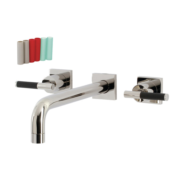Kingston Sona KS6026CKL - Kaiser Two-Handle 3-Hole Wall Mount Tub Faucet, Polished Nickel
