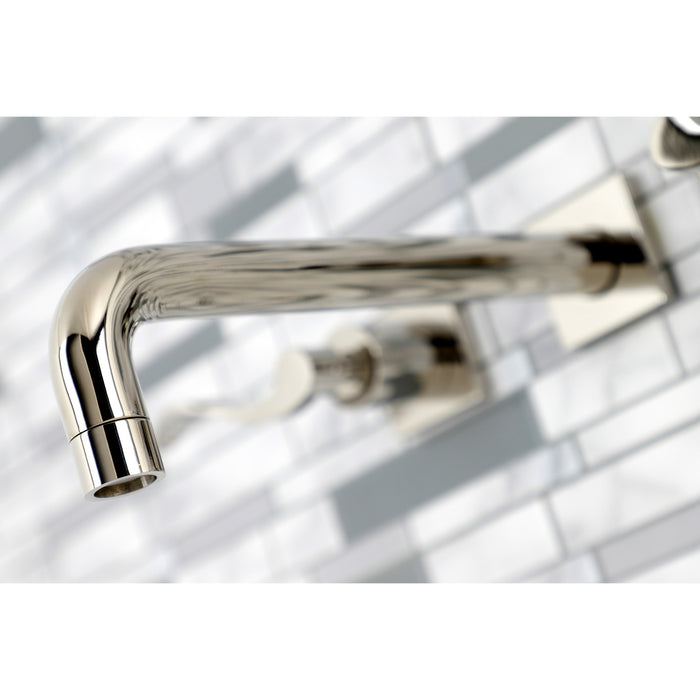 Kingston Tulare KS6026DFL - NuWave Two-Handle 3-Hole Wall Mount Tub Faucet, Polished Nickel
