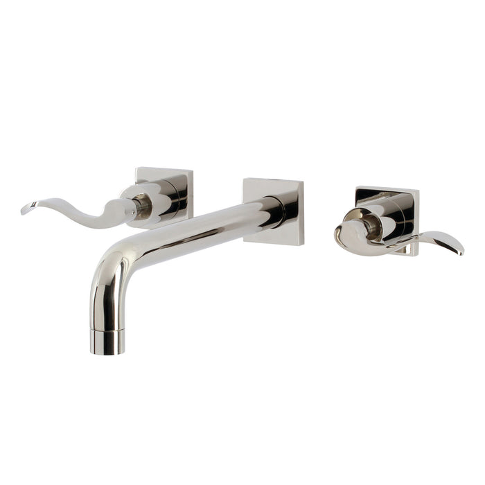 Kingston Tulare KS6026DFL - NuWave Two-Handle 3-Hole Wall Mount Tub Faucet, Polished Nickel