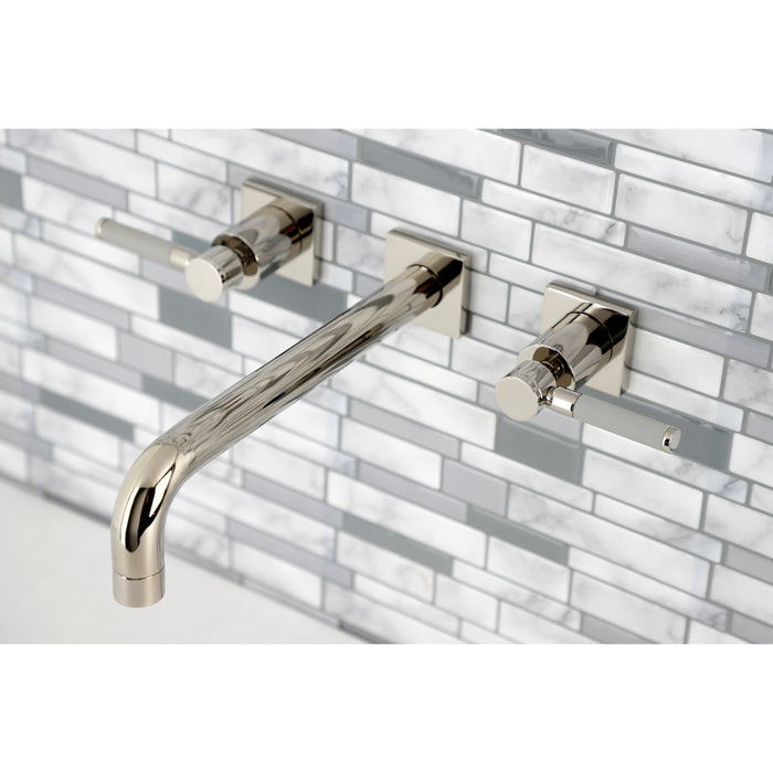 Kingston Sona KS6026DKL - Kaiser Two-Handle 3-Hole Wall Mount Tub Faucet, Polished Nickel
