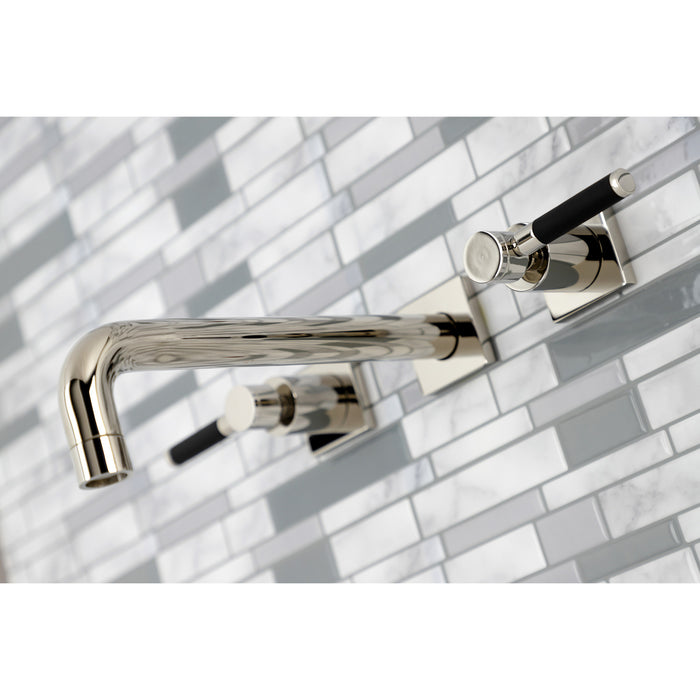 Kingston Sona KS6026DKL - Kaiser Two-Handle 3-Hole Wall Mount Tub Faucet, Polished Nickel