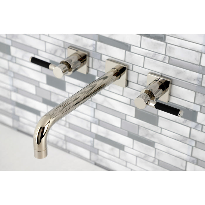 Kingston Sona KS6026DKL - Kaiser Two-Handle 3-Hole Wall Mount Tub Faucet, Polished Nickel