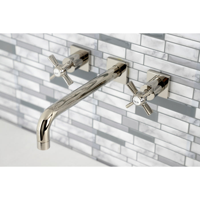 Kingston Tulare KS6026ZX - Millennium Two-Handle 3-Hole Wall Mount Tub Faucet, Polished Nickel