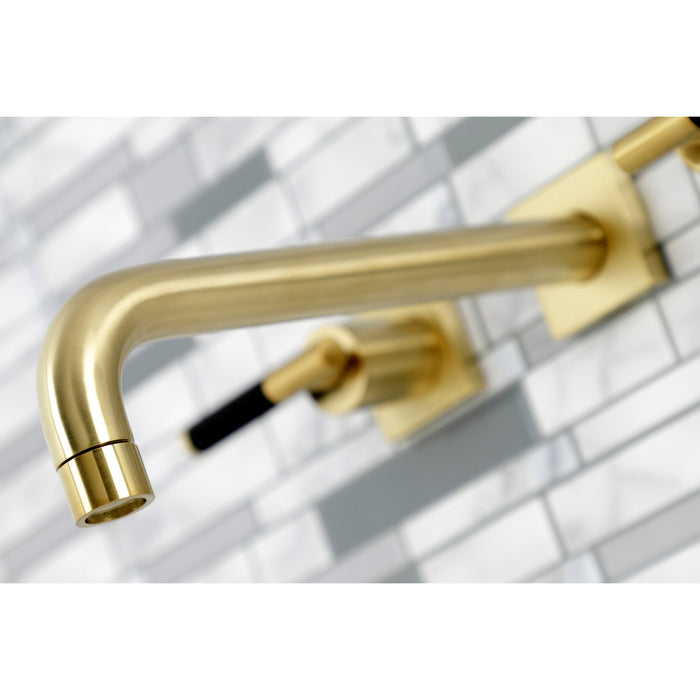 Kingston Sona KS6027CKL - Kaiser Two-Handle 3-Hole Wall Mount Tub Faucet, Brushed Brass