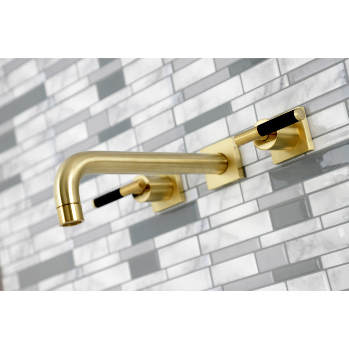 Kingston Sona KS6027CKL - Kaiser Two-Handle 3-Hole Wall Mount Tub Faucet, Brushed Brass