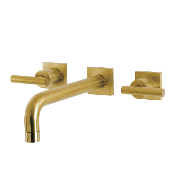 Kingston Sona KS6027CML - Manhattan Two-Handle 3-Hole Wall Mount Tub Faucet, Brushed Brass