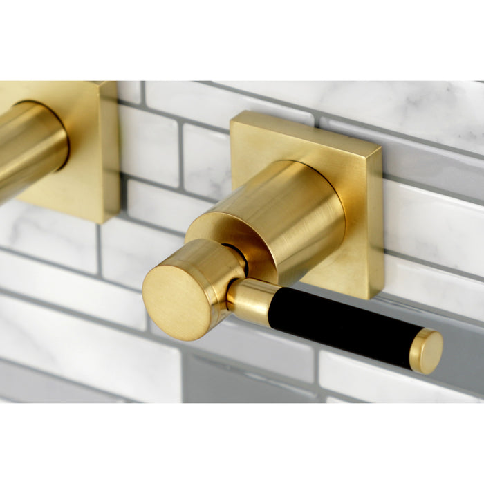 Kingston Sona KS6027DKL - Kaiser Two-Handle 3-Hole Wall Mount Tub Faucet, Brushed Brass