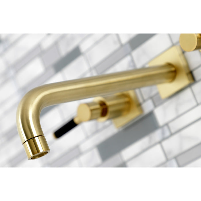 Kingston Sona KS6027DKL - Kaiser Two-Handle 3-Hole Wall Mount Tub Faucet, Brushed Brass