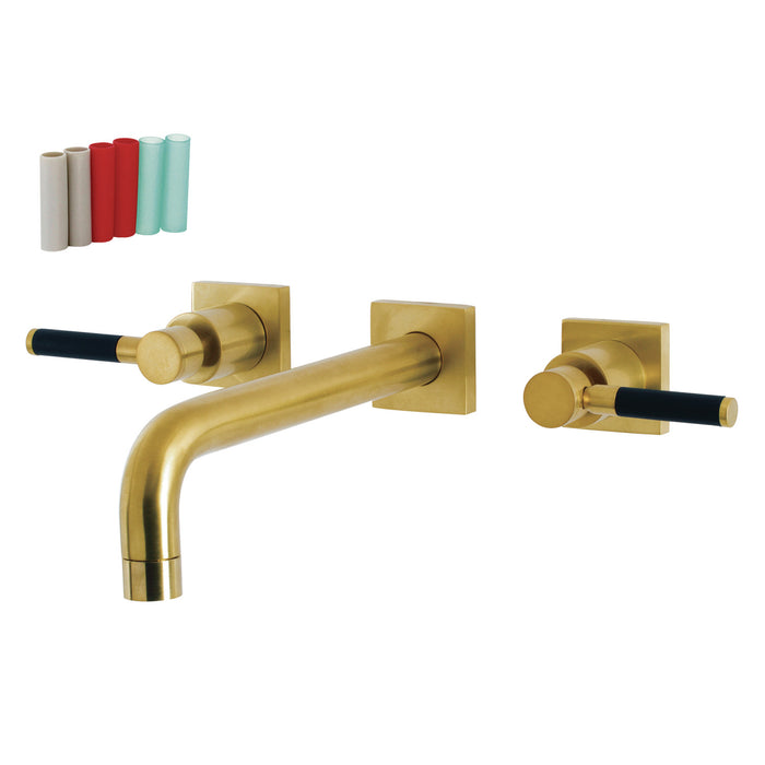 Kingston Sona KS6027DKL - Kaiser Two-Handle 3-Hole Wall Mount Tub Faucet, Brushed Brass