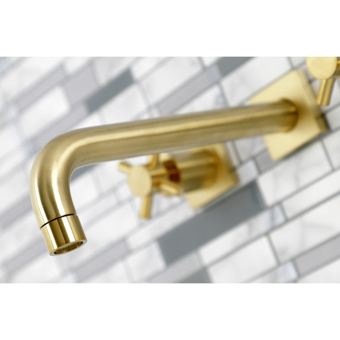 Kingston Sona KS6027DX - Concord Two-Handle 3-Hole Wall Mount Tub Faucet, Brushed Brass
